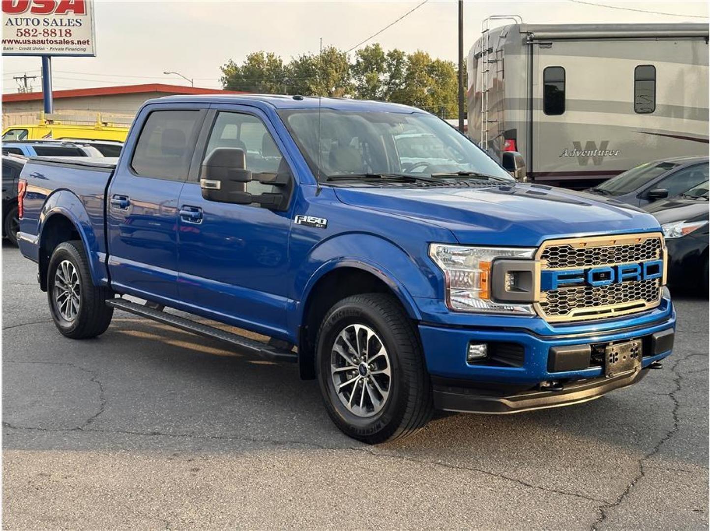 2018 Blue /No Color Ford F150 SuperCrew Cab (1FTEW1EG3JK) with an V6, EcoBoost, TT, 3.5L engine, Auto, 10-Spd Spt Mode transmission, located at 607 W Columbia Drive, Kennewick, WA, 99336, (509) 987-1069, 46.216743, -119.126404 - Photo#2